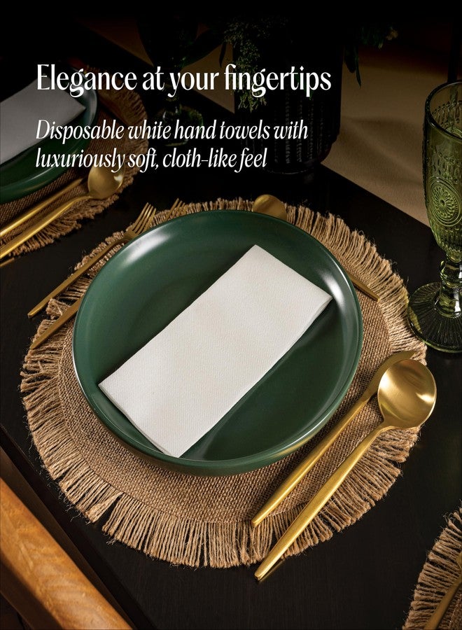Servietto 300-pack Servietto Disposable Linen-Feel Guest Towels [8" x 17" ] - Cloth-Like Hand Bathroom Napkins, Made In USA - Soft and Absorbent Paper Napkin for Kitchen, Bathroom, Party, Wedding, Or Event - Image 3